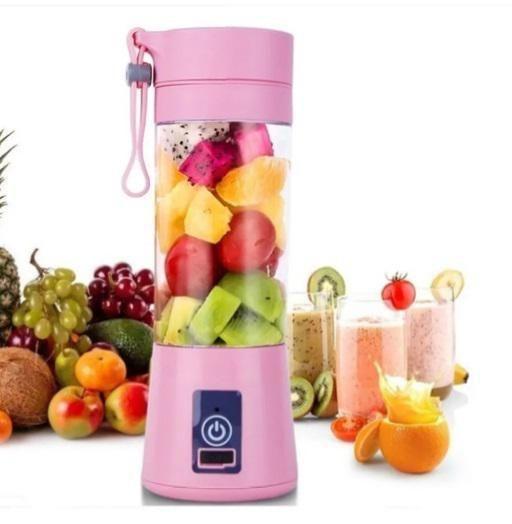 Mini Liquidificador Portátil 6 Lâminas Carregamento Usb - Rosa - Ybx Imagem de Mini Liquidificador Portátil 6 Lâminas Carregamento Usb - Rosa