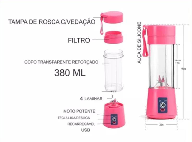 Imagem de Mini Liquidificador Portátil a Bateria  HM-03