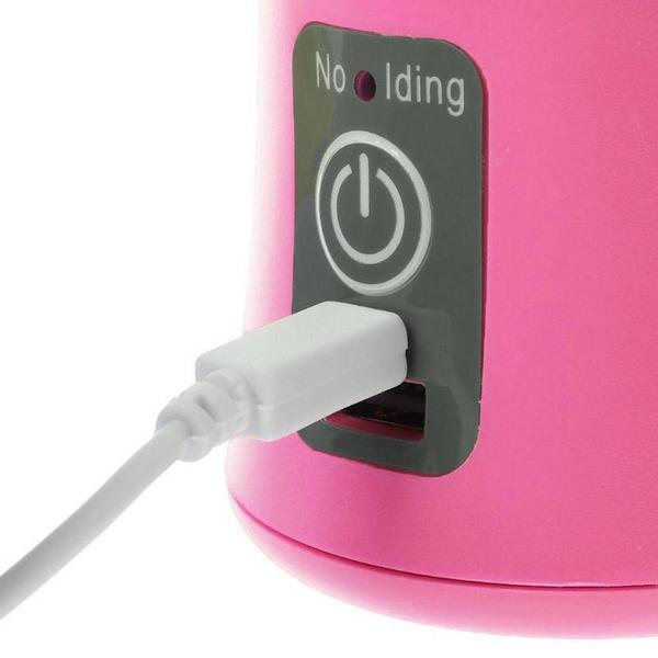 Mini Liquidificador Portátil Elétrico Recarregável USB Rosa - Bazar 110 Imagem de Mini Liquidificador Portátil Elétrico Recarregável USB Rosa