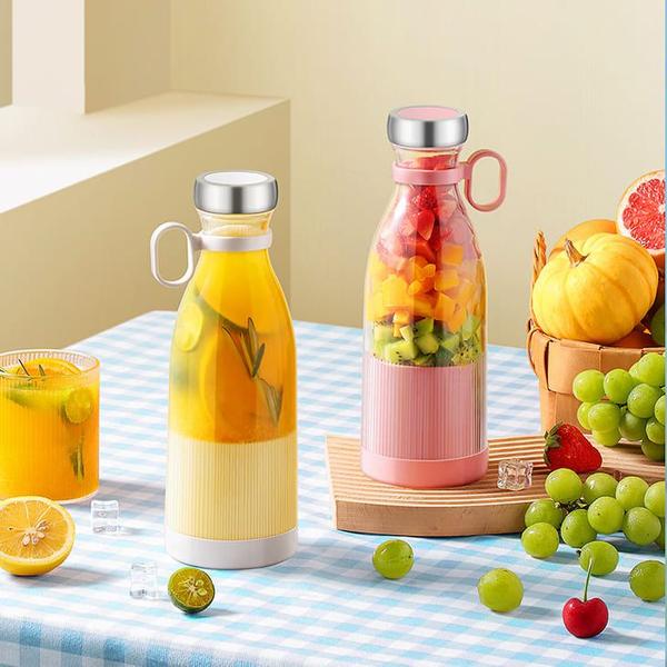 Imagem de Mini Liquidificador Portatil Garrafa Mixer 450Ml Copo Misturador Recarregável Elétrico Cozinha Viagem Vitamina Suco frutas