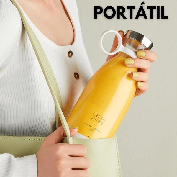 Imagem de Mini Liquidificador Portatil Garrafa Mixer 450Ml Copo Misturador Recarregável Elétrico Cozinha Viagem Vitamina Suco frutas