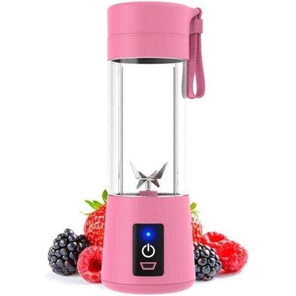 Mini Liquidificador Portátil Juicer Cup 6 Lâmina USB - Rosa - Aquilae Imagem de Mini Liquidificador Portátil Juicer Cup 6 Lâmina USB - Rosa