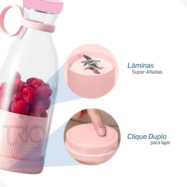 Imagem de Mini Liquidificador Portátil Juicer Recarregável - Rosa