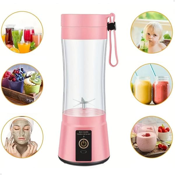 Mini Liquidificador Portátil Lorben Usb Recarregável Rosa Imagem de Mini Liquidificador Portátil Lorben Usb Recarregável Rosa