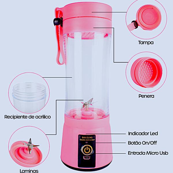 Mini Liquidificador Portatil Mixer B-MAX Mini Processador Imagem de Mini Liquidificador Portatil Mixer B-MAX Mini Processador