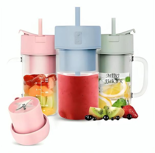 Mini Liquidificador Portátil Para Shake Whey Vitamina Squeeze Fitness Imagem de Mini Liquidificador Portátil Para Shake Whey Vitamina Squeeze Fitness