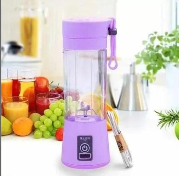 Mini Liquidificador Portátil Recarregável 6 Lâminas Roxo - New Star Imagem de Mini Liquidificador Portátil Recarregável 6 Lâminas Roxo