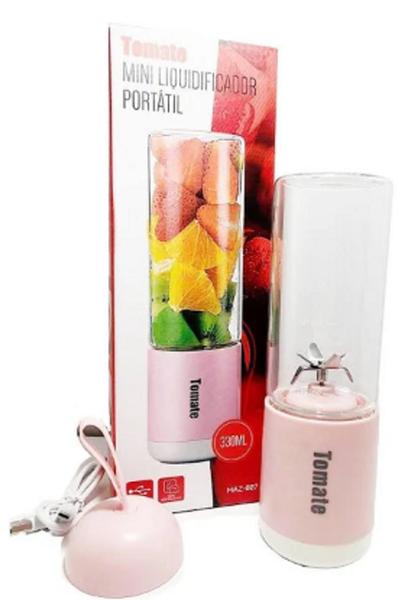Mini Liquidificador Portátil Recarregável 6 Lâminas Shake Sucos Vitaminas - USB - tomate Imagem de Mini Liquidificador Portátil Recarregável 6 Lâminas Shake Sucos Vitaminas - USB