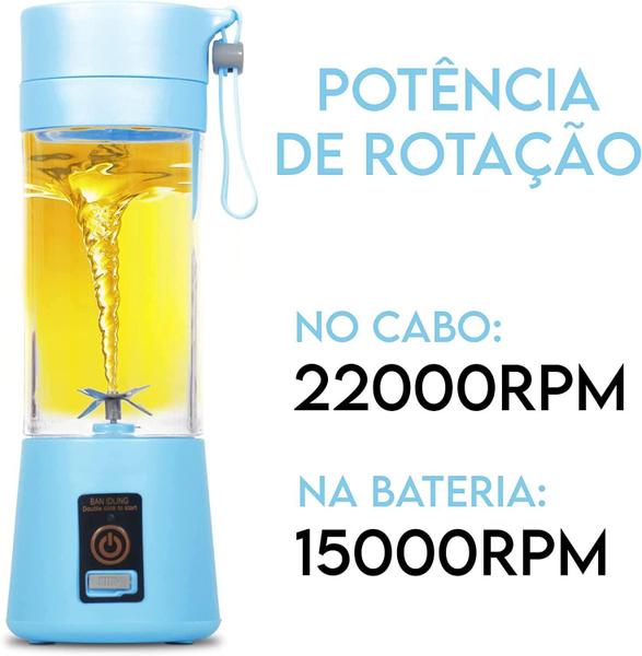 Mini Liquidificador Portátil Recarregável 6 Lâminas ul - New Star Imagem de Mini Liquidificador Portátil Recarregável 6 Lâminas ul