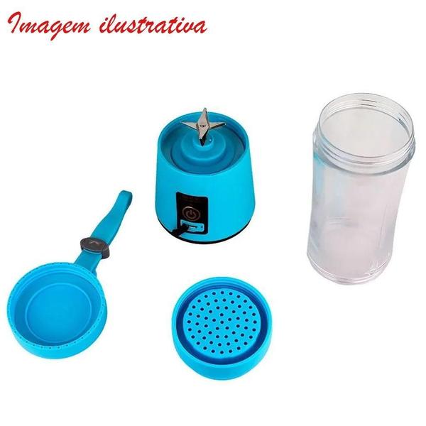 Mini Liquidificador Portátil Recarregável Usb 4 Lâminas 380 - Gici Casa Imagem de Mini Liquidificador Portátil Recarregável Usb 4 Lâminas 380