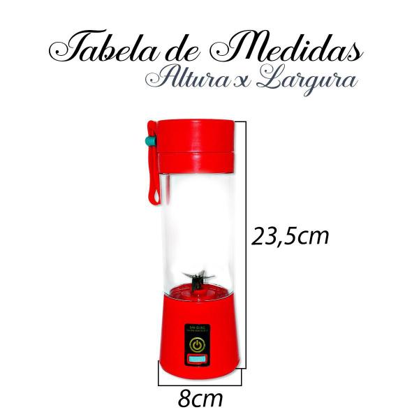 Imagem de Mini Liquidificador Portatil Shake Juice Cup Batida Vermelho