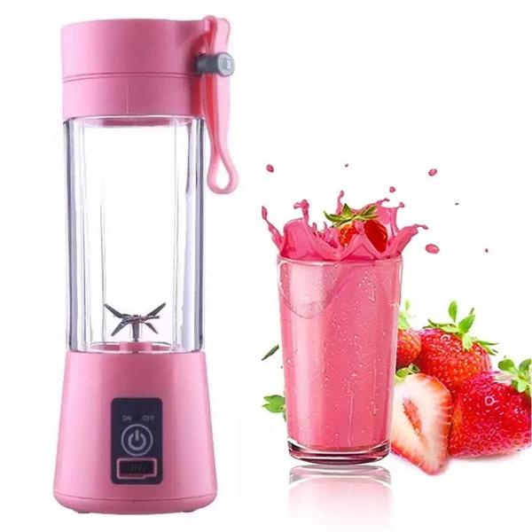 Mini Liquidificador Portátil Shake Juice Cup Rosa - Hypem Imagem de Mini Liquidificador Portátil Shake Juice Cup Rosa