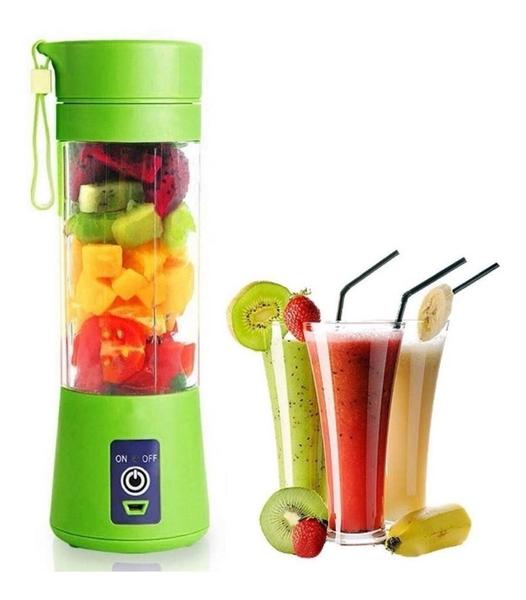 Mini Liquidificador Portátil Trabalho Recarregável Verde - Geral Imagem de Mini Liquidificador Portátil Trabalho Recarregável Verde
