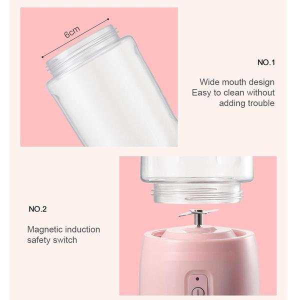 Mini Liquidificador Portátil Usb Shake Suco Copo 4 Lamina Recarregavel - prime Imagem de Mini Liquidificador Portátil Usb Shake Suco Copo 4 Lamina Recarregavel