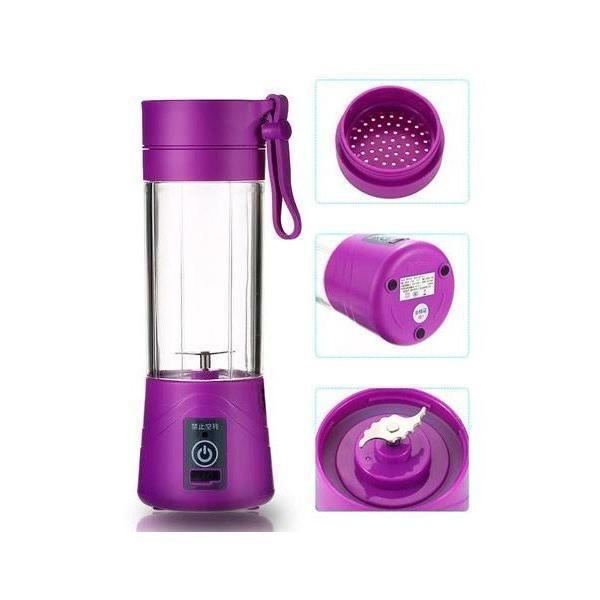 Imagem de Mini Liquidificador Shake Portátil Usb Recarregável Celular - Roxo