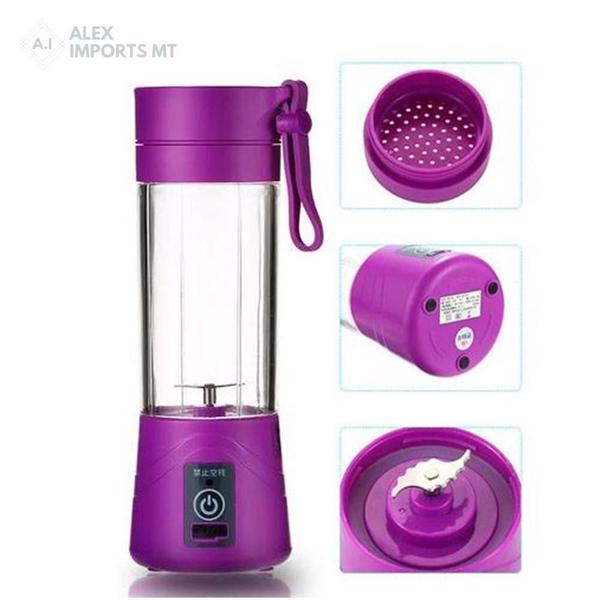 Imagem de Mini Liquidificador Shake Vitaminas Usb Portátil Academia - Azul