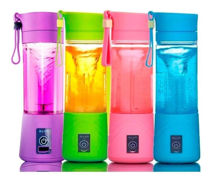 Mini Liquidificador Suco Portátil Trabalho Recarregável Roxo - Geral Imagem de Mini Liquidificador Suco Portátil Trabalho Recarregável Roxo