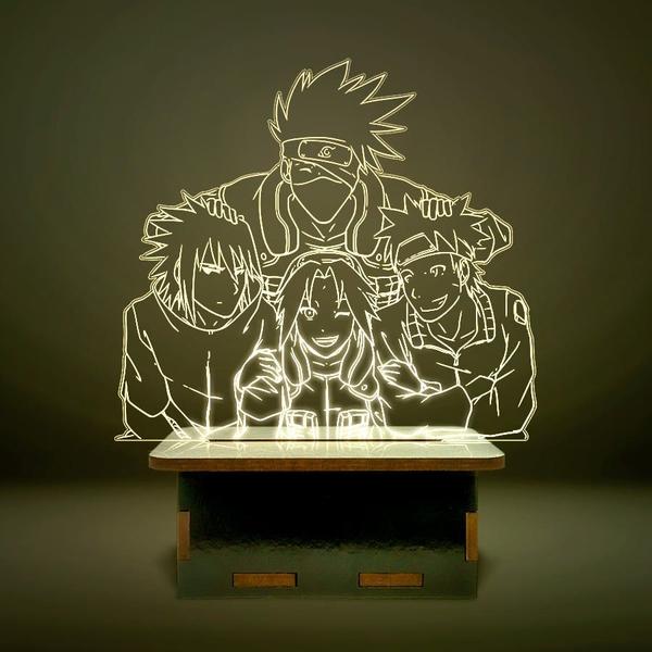 Imagem de Mini Luminária Kakashi, Naruto, Sasuke, Sakura, Time 7