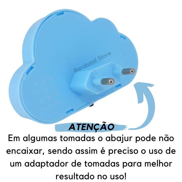 Imagem de Mini Luminária Luz Led Infantil Nuvem Abajur de Tomada Led Infantil Colorida Quarto Bebê Noturna