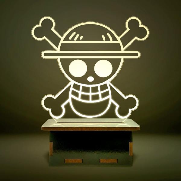 Imagem de Mini Luminária One Piece - Simbolo Caveira Luffy