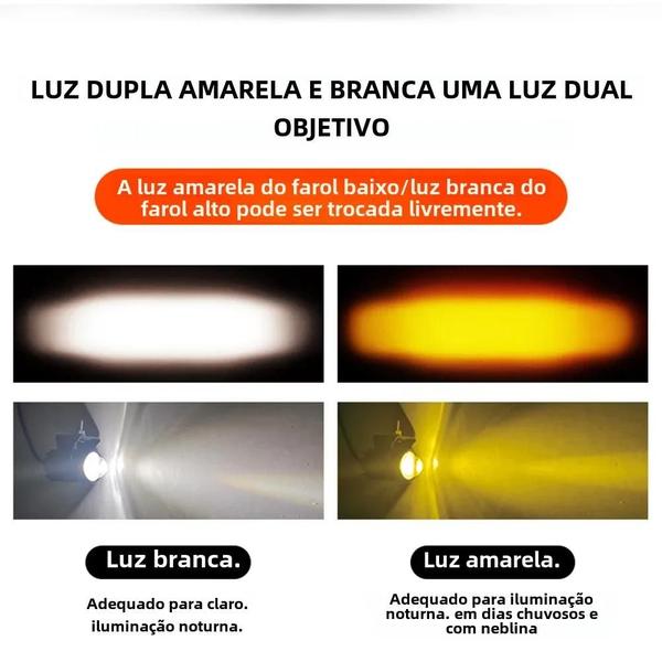 Imagem de Mini Luz de Condução para Motocicleta 12V - Dupla Cor - Para ATV, Scooter e Moto