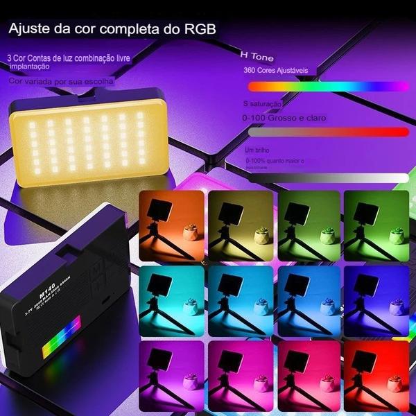 Imagem de Mini Luz de LED M140 Recarregável  RGB Portátil para Fotografia, Selfies e Transmissão ao Vivo