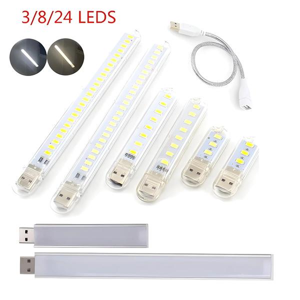 Imagem de Mini Luz LED Portátil Para Livro 3/8/10/20/24 Branco Quente USB DC Luz Noturna Para Leitura E