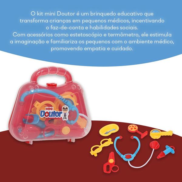 Imagem de Mini Maleta Doutor Médico Educativo 1268 Pakitoys Vermelho