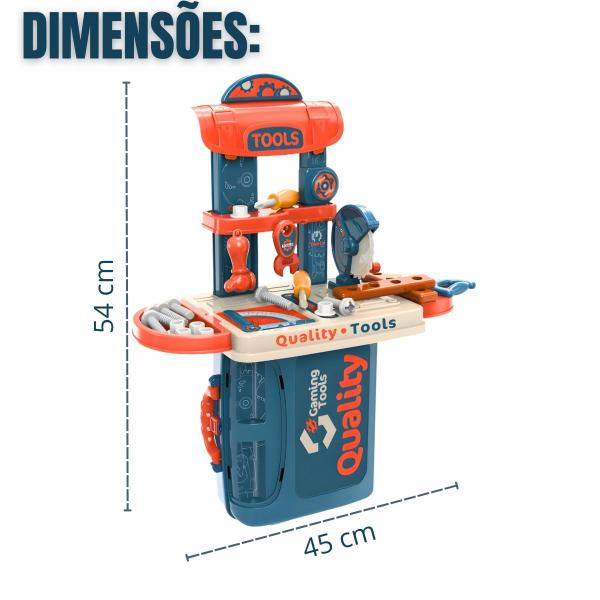 Mini Maleta Oficina De Ferramentas Infantil 3x1 Completa Portátil