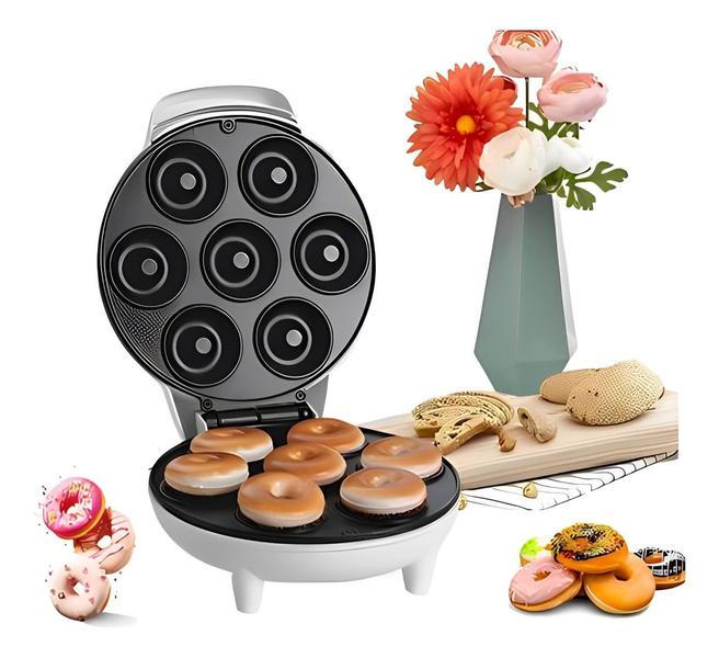 Imagem de Mini Máquina 110V Assar Sobremesa Donuts Rosquinhas 7 Furos