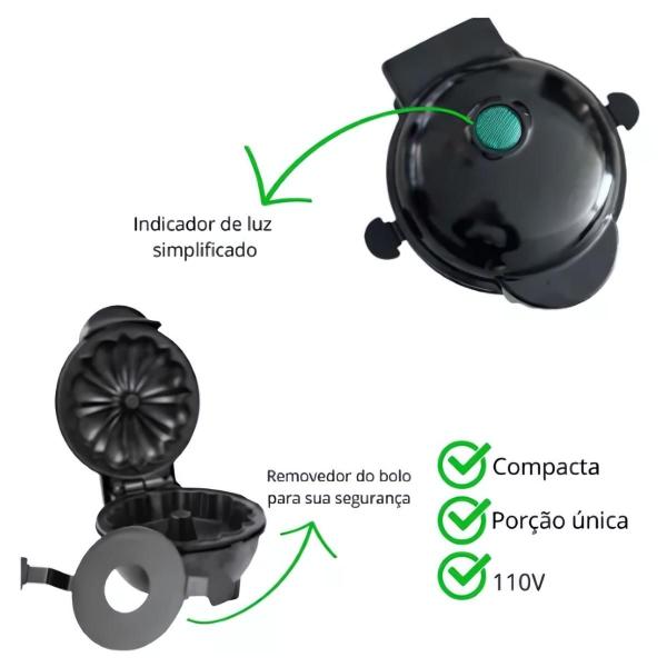 Imagem de Mini Máquina De Bolo Caseiro Antiaderente Portátil mini maquina cake mini maquina eletrica110v mini bolo aniversário bolo caseiro maquininha