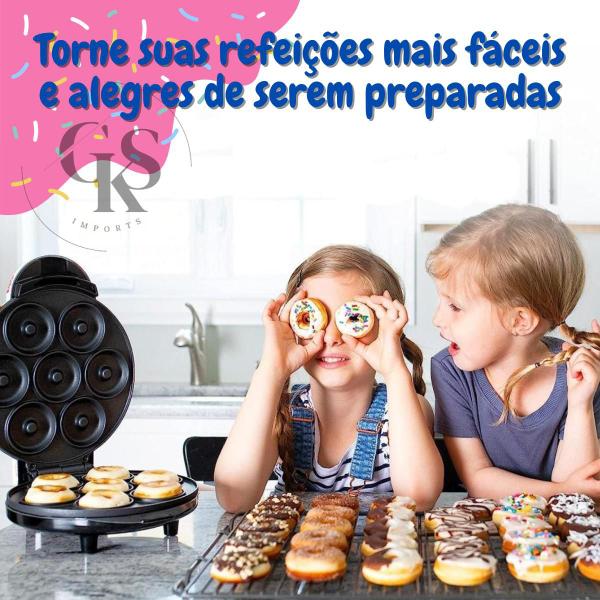 Imagem de Mini Maquina De Donuts Café Da Manhã Capacidade Para 7 Mini Rosquinhas Elétrica 110V Cor BRANCO - GKS