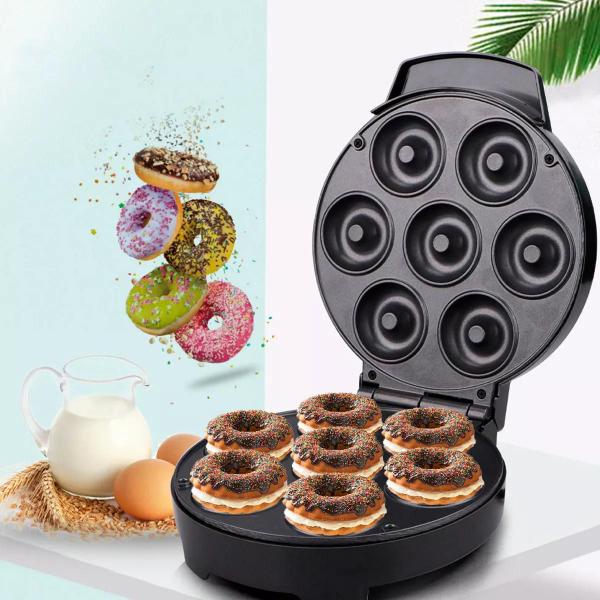 Imagem de Mini Máquina De Fazer Donuts Rosquinhas Confeitaria 7 Furos 110v Cor Preto