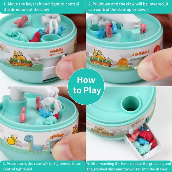 Mini máquina de garras TRACYCY Dinosaur Catcher Toy, 4 peças com 32 bonecas Imagem de Mini máquina de garras TRACYCY Dinosaur Catcher Toy, 4 peças com 32 bonecas