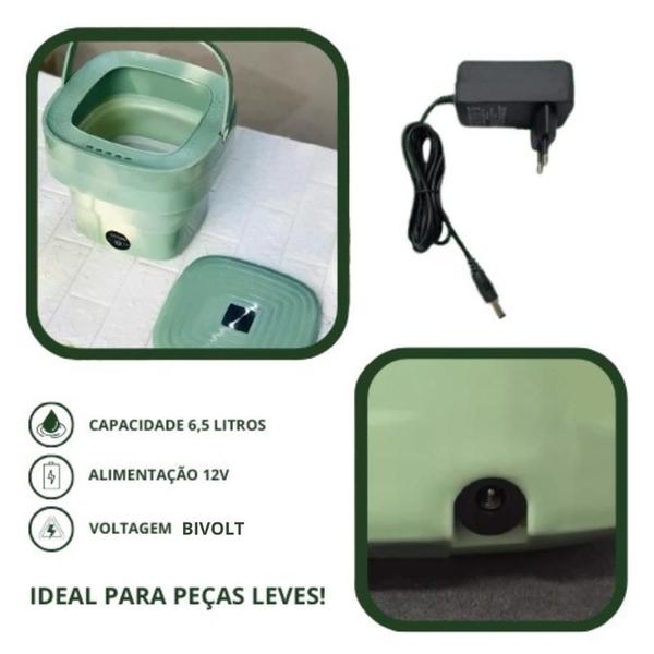 Imagem de Mini Máquina de Lavar Inovadora: Compacta e Dobrável Portátil 6,5 Litros 110v