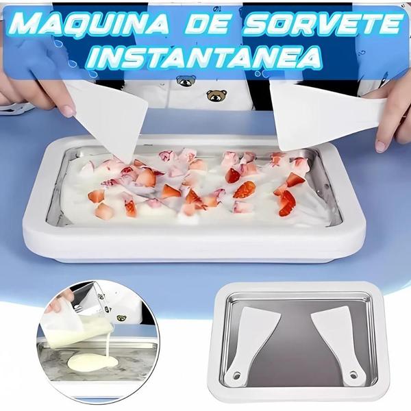 Imagem de Mini Máquina de Sorvete Portátil - Rolos Gelados na Hora