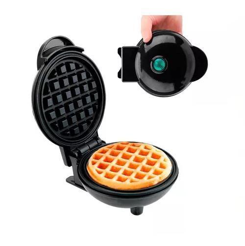 Mini Máquina De Waffle Elétrica Portátil 110V Preto - Mini Maker Imagem de Mini Máquina De Waffle Elétrica Portátil 110V Preto
