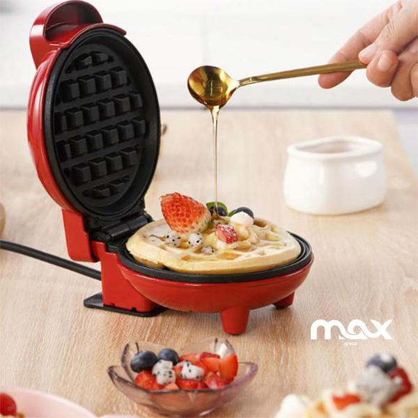 Imagem de Mini Maquina de Waffle Panqueca Elétrica Profissional Antiaderente Automático - Mini Grill 