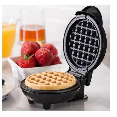 Imagem de Mini Máquina de Waffles Elétrica Casa Cozinha Fazer Waffle Vermelho