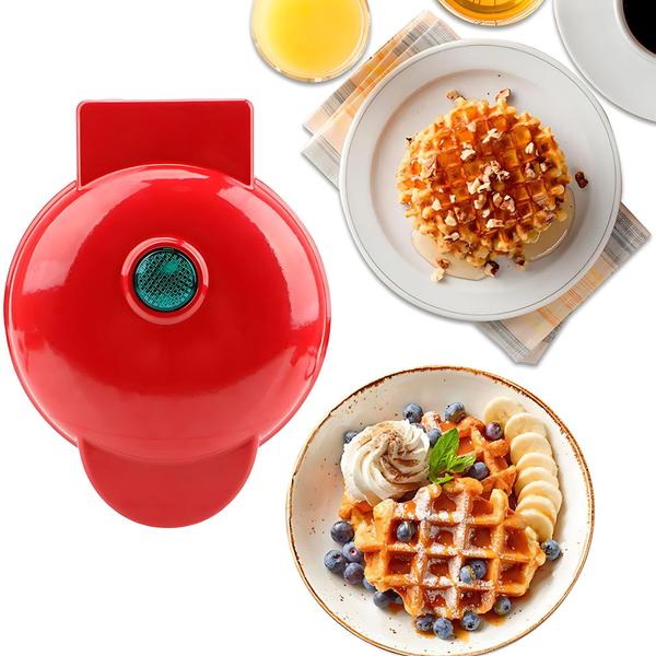 Imagem de Mini Maquina De Waffles Panquecas Automático Elétricos Portátil 110v Doméstica 350w Panela Elétrica De waffle 