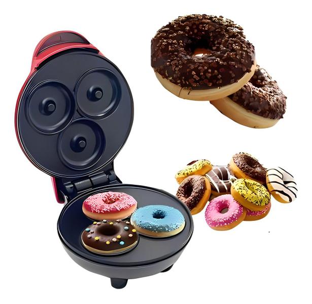 Imagem de Mini Máquina Eletrica 110V De Fazer Donuts Rosquinhas 3 Furos