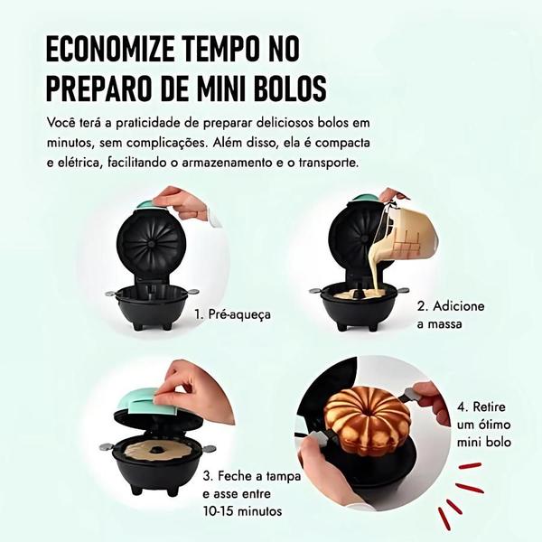 Imagem de Mini Máquina Elétrica de Fazer Bolos Bundts com Nota Fiscal 110v