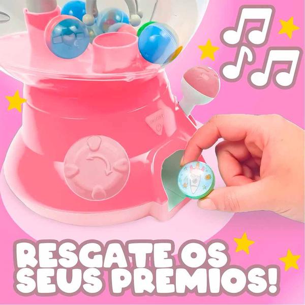 Imagem de Mini Máquina Infantil de Pegar - Garra Divertida Ball Rosa - DM Toys