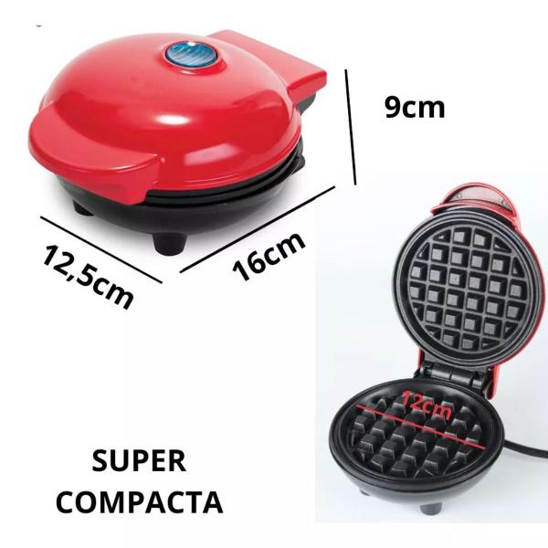 Imagem de Mini Máquina Para Fazer Waffle Preta Formato Coração Casa Cozinha