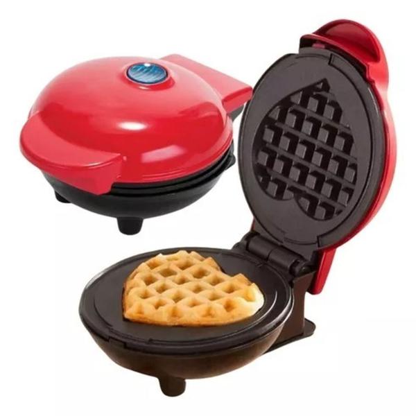 Imagem de Mini Maquina Wafer Waffle Coração 110v Molde Eletrico Novo