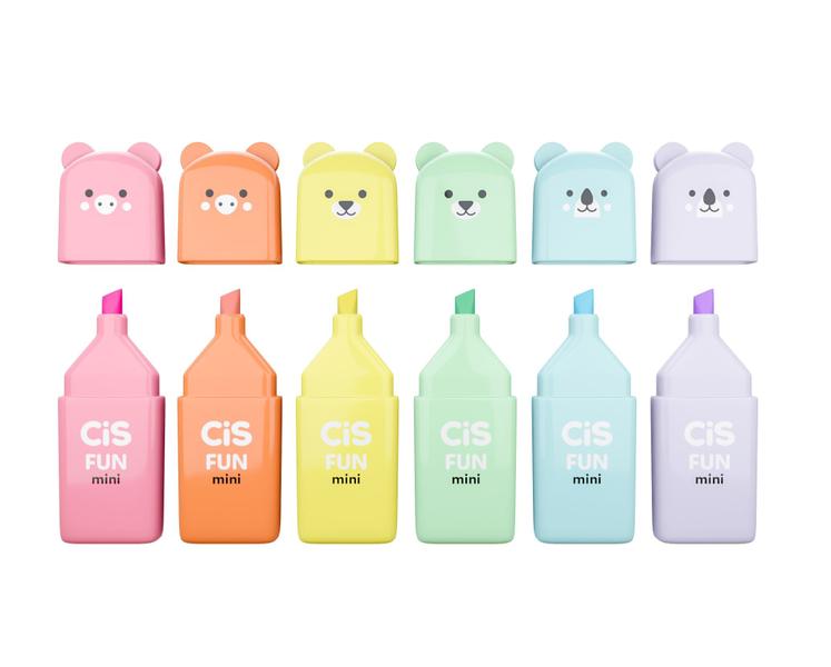 Imagem de Mini Marca Texto Divertido Cis Fun C/6 Cores Pastel