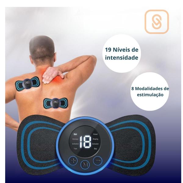 Imagem de Mini massageador elétrico portátil dor coluna alívio muscular