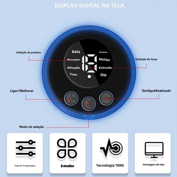 Imagem de Mini Massageador Elétrico Portátil para Pescoço - 8 Modos de Descompressão Muscular