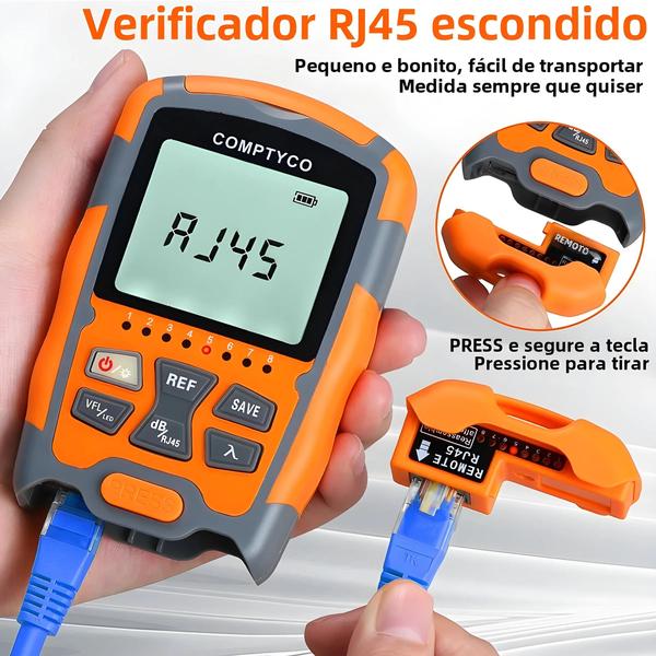 Imagem de Mini Medidor de Potência Óptica 4 em 1 - Testador de Fibra Óptica Multifuncional