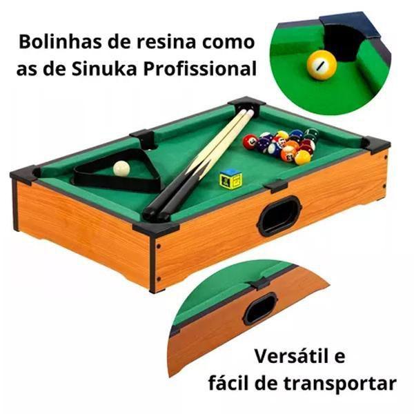 Imagem de Mini Mesa De Bilhar Sinuca Madeira Completa Tacos Bola